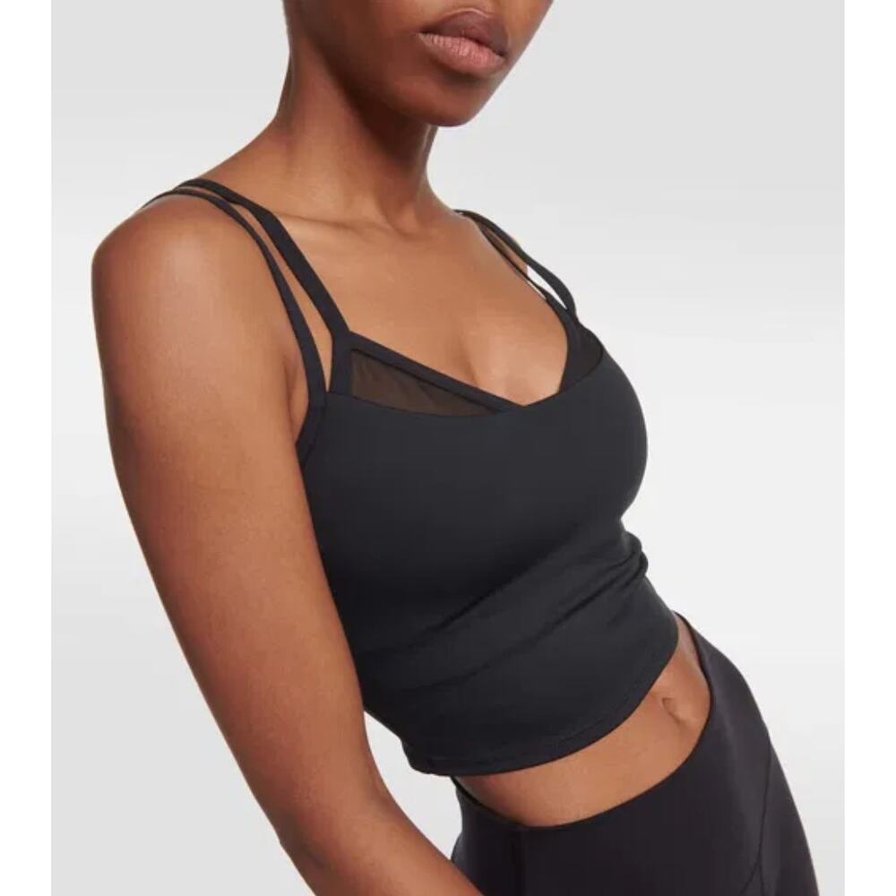NWT Alo Yoga Airlift Double Check Sports Bra Tank Black Gym Workout Sports Sz XS - Picture 2 of 3